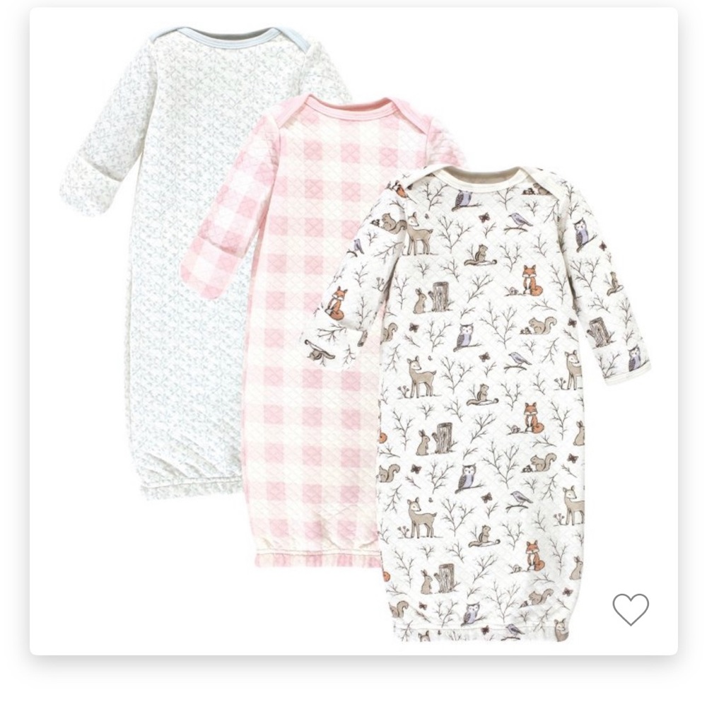 3 Hudson Baby quilted sleep gowns (+1 bonus))
